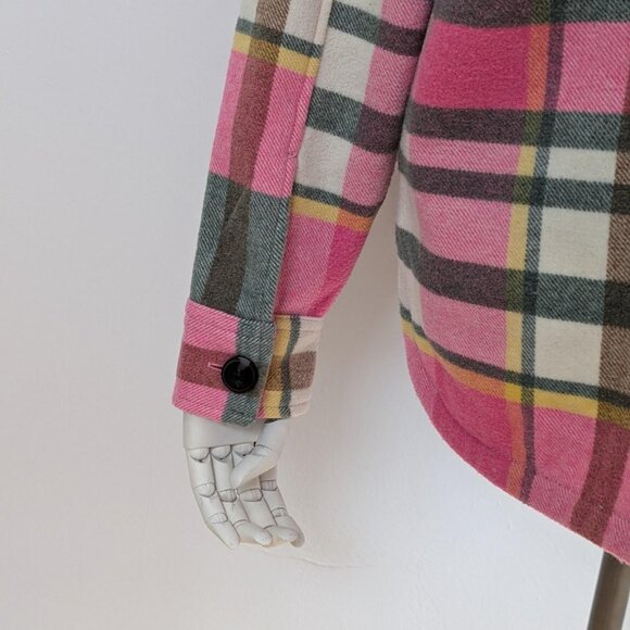Free Assembly Pink and Green Flannel Shacket - Picture 3 of 6